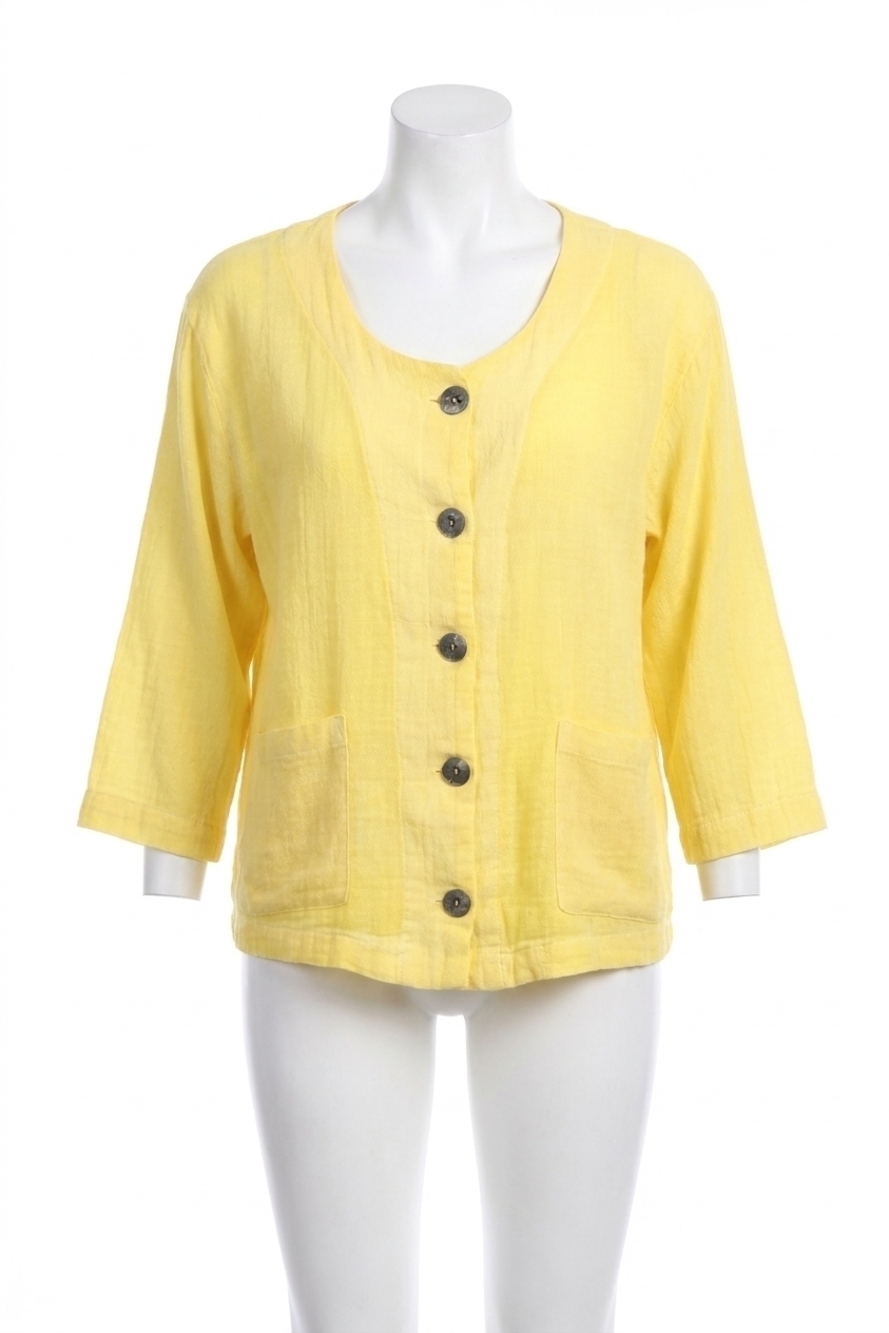 NEW ANGEL oil wash pocket cardigan in yellow